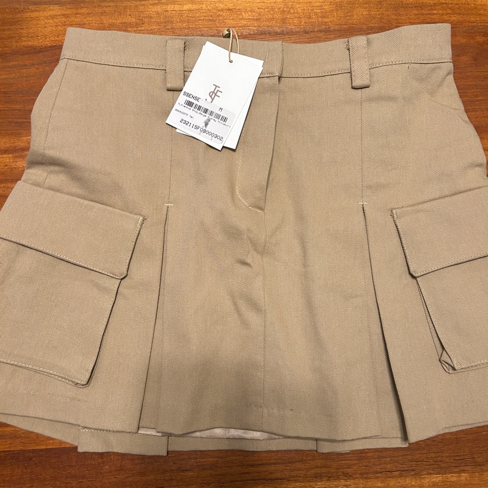 NWT THE FRANKIE SHOP Tan Audrey Cargo Miniskirt Size Medium